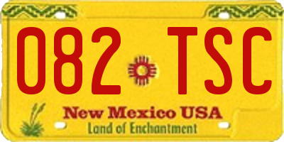 NM license plate 082TSC