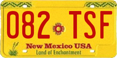 NM license plate 082TSF
