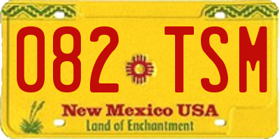 NM license plate 082TSM