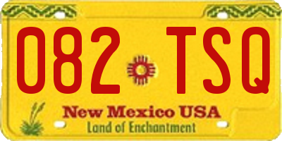 NM license plate 082TSQ
