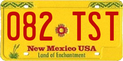 NM license plate 082TST