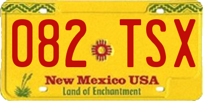 NM license plate 082TSX