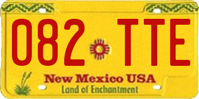 NM license plate 082TTE