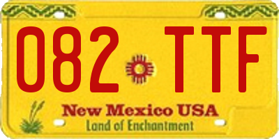 NM license plate 082TTF