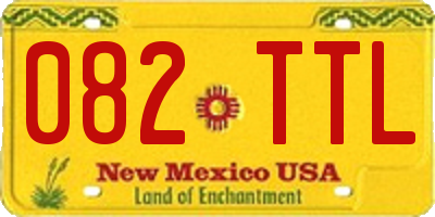 NM license plate 082TTL