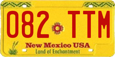 NM license plate 082TTM