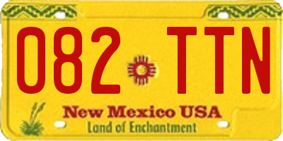 NM license plate 082TTN
