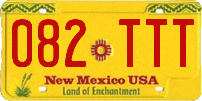 NM license plate 082TTT