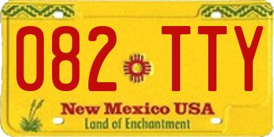 NM license plate 082TTY