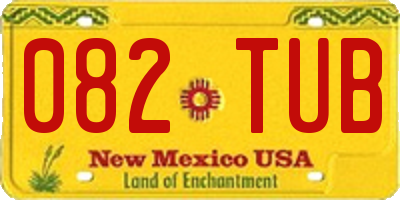 NM license plate 082TUB