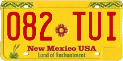 NM license plate 082TUI