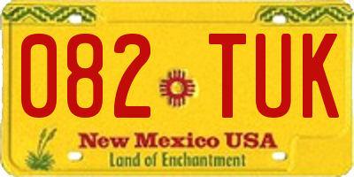 NM license plate 082TUK