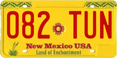 NM license plate 082TUN