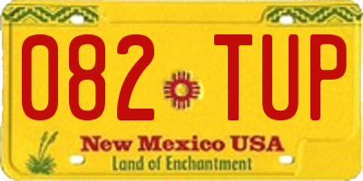 NM license plate 082TUP