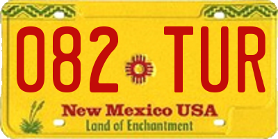 NM license plate 082TUR