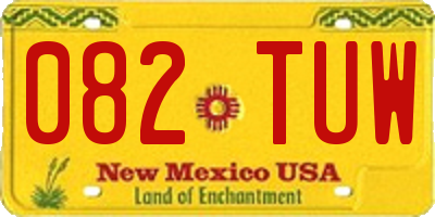 NM license plate 082TUW