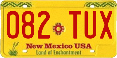 NM license plate 082TUX