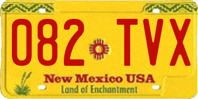 NM license plate 082TVX