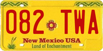 NM license plate 082TWA