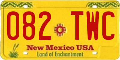 NM license plate 082TWC