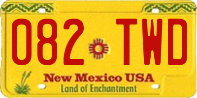 NM license plate 082TWD