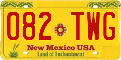 NM license plate 082TWG