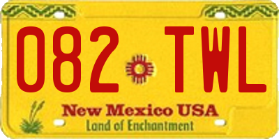 NM license plate 082TWL