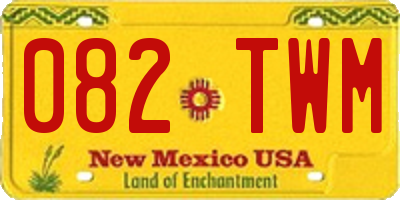NM license plate 082TWM