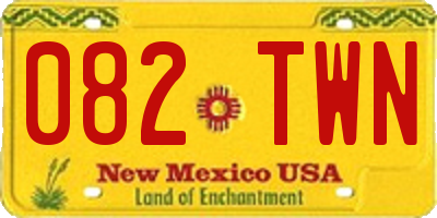 NM license plate 082TWN
