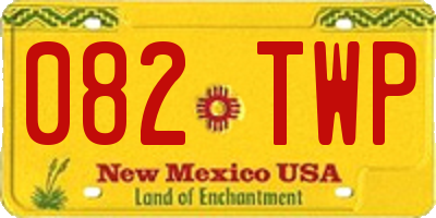 NM license plate 082TWP