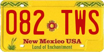 NM license plate 082TWS