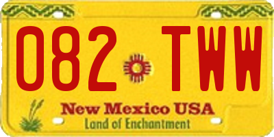 NM license plate 082TWW