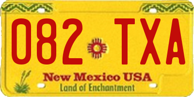 NM license plate 082TXA