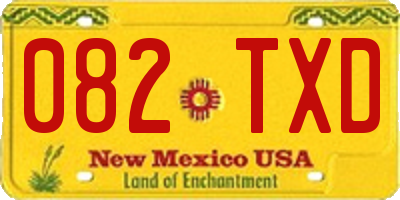 NM license plate 082TXD