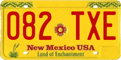 NM license plate 082TXE