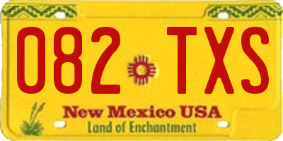 NM license plate 082TXS