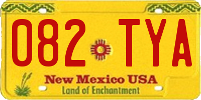 NM license plate 082TYA