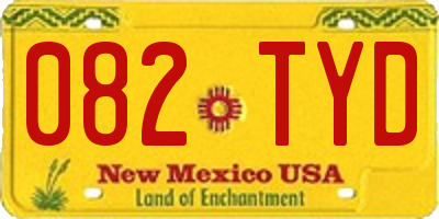 NM license plate 082TYD