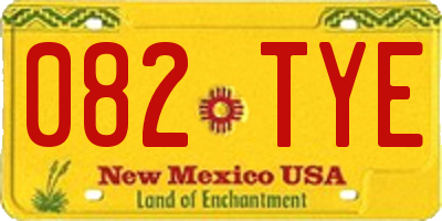 NM license plate 082TYE