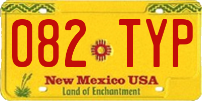 NM license plate 082TYP
