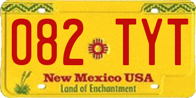 NM license plate 082TYT