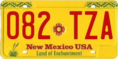 NM license plate 082TZA