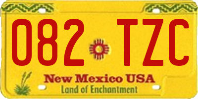 NM license plate 082TZC