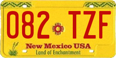 NM license plate 082TZF