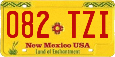 NM license plate 082TZI