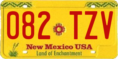 NM license plate 082TZV