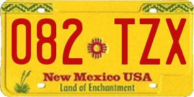 NM license plate 082TZX