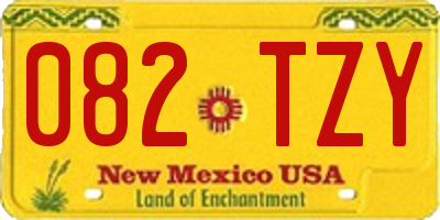 NM license plate 082TZY