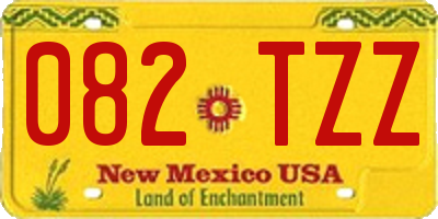 NM license plate 082TZZ