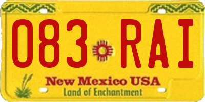 NM license plate 083RAI